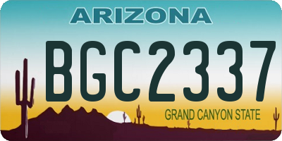 AZ license plate BGC2337