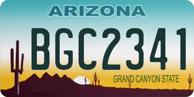 AZ license plate BGC2341