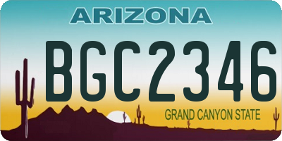 AZ license plate BGC2346