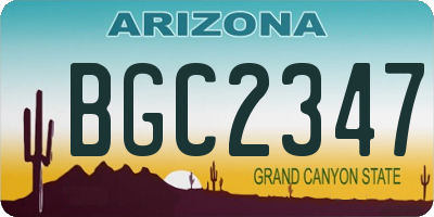 AZ license plate BGC2347
