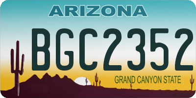 AZ license plate BGC2352