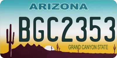 AZ license plate BGC2353
