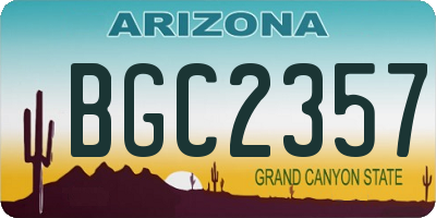 AZ license plate BGC2357