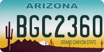 AZ license plate BGC2360