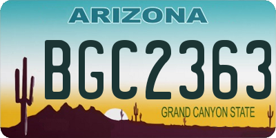 AZ license plate BGC2363