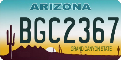 AZ license plate BGC2367