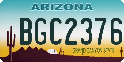 AZ license plate BGC2376