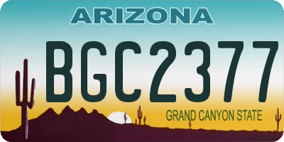 AZ license plate BGC2377