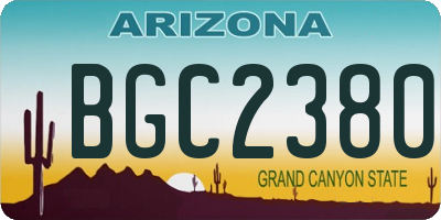 AZ license plate BGC2380