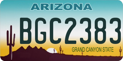 AZ license plate BGC2383