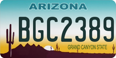 AZ license plate BGC2389
