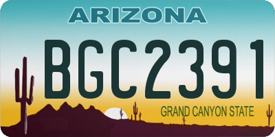 AZ license plate BGC2391