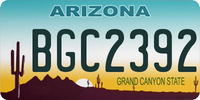 AZ license plate BGC2392