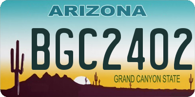 AZ license plate BGC2402