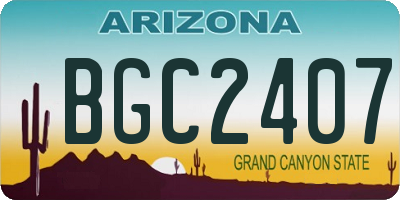 AZ license plate BGC2407
