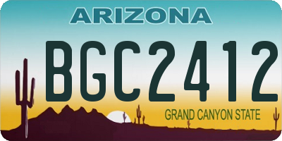 AZ license plate BGC2412