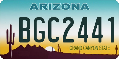 AZ license plate BGC2441