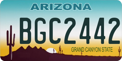 AZ license plate BGC2442