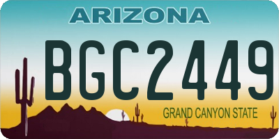 AZ license plate BGC2449