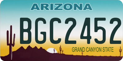 AZ license plate BGC2452