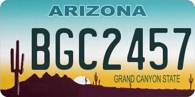 AZ license plate BGC2457
