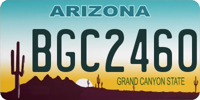 AZ license plate BGC2460