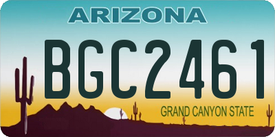 AZ license plate BGC2461
