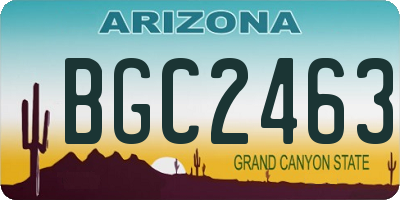 AZ license plate BGC2463