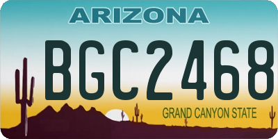 AZ license plate BGC2468