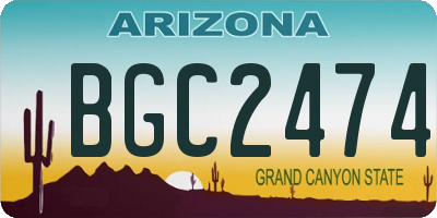 AZ license plate BGC2474