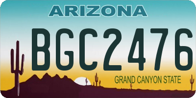 AZ license plate BGC2476