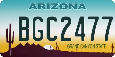 AZ license plate BGC2477
