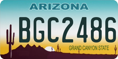 AZ license plate BGC2486