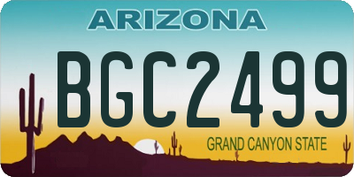 AZ license plate BGC2499