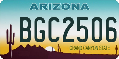 AZ license plate BGC2506