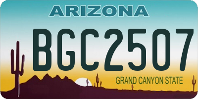 AZ license plate BGC2507