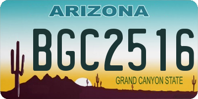AZ license plate BGC2516
