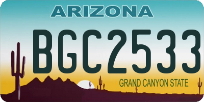 AZ license plate BGC2533