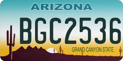 AZ license plate BGC2536
