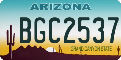 AZ license plate BGC2537