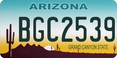 AZ license plate BGC2539