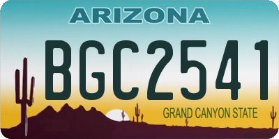 AZ license plate BGC2541