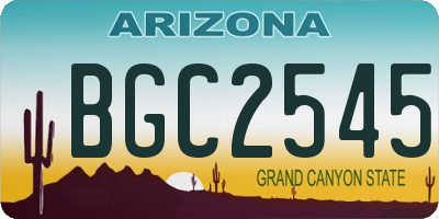 AZ license plate BGC2545
