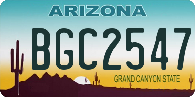 AZ license plate BGC2547