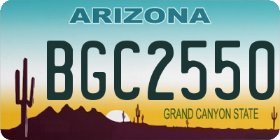 AZ license plate BGC2550