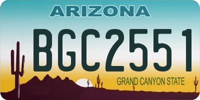 AZ license plate BGC2551