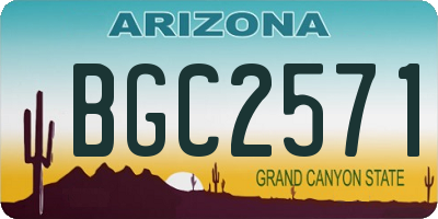 AZ license plate BGC2571
