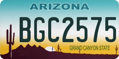 AZ license plate BGC2575