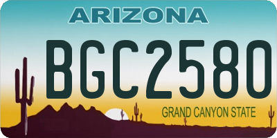 AZ license plate BGC2580