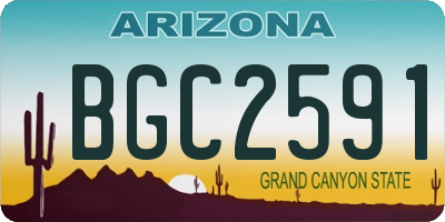 AZ license plate BGC2591